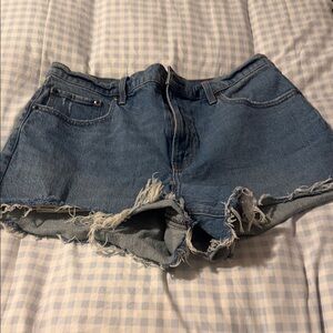 Abercrombie & Fitch Distressed Blue Denim Cutoff Shorts